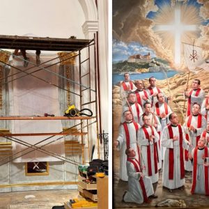 COMENÇA A INSTAL·LAR-SE A LA CATEDRAL EL RETAULE DELS CAPELLANS MÀRTIRS DE LA DIÓCESI COMENÇA A INSTAL·LAR-SE A LA CATEDRAL EL RETAULE DELS CAPELLANS MÀRTIRS DE LA DIÓCESI