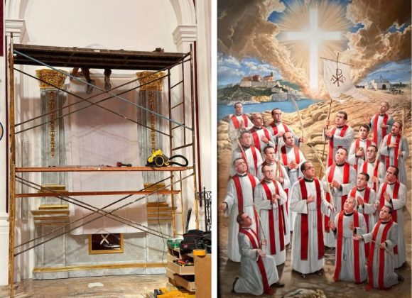 COMIENZA A INSTALARSE EN LA CATEDRAL EL RETABLO DE LOS SACERDOTES MÁRTIRES DE LA DIÓCESIS